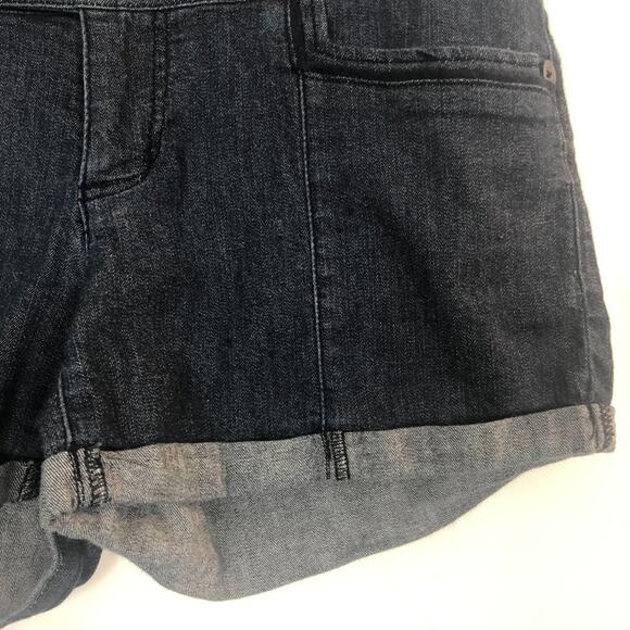 Candie's Mid Rise Cuffed Jean Shorts Dark Wash Size 5 - Picture 4 of 9